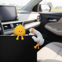 2 Pieces Duck Character Figurine Desktop Citrus Character Figurine