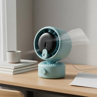 Desktop Circulating Fan Digital Display Rechargeable Desk Fan Long Battery Life