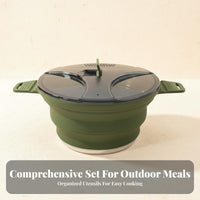 Lightweight Collapsible Cooking Pot Sturdy Collapsible Silicone Pot Heat-Tolerant for Backpackers, Campers, Hiking, Backpacking