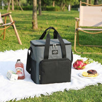 Cool Bag for Picnic Bag Use with Shoulder Strap, Thermal Bag with Mesh Pockets and Front Pocket, Oxford Cloth Delivery Bag for Camping BBQ