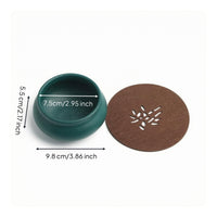 Textured Glazed Scent Dish Bowl-Shaped Three-Legged Scent Dish Round Mat Included Home Decor