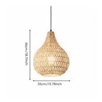 Rattan Pendant Lampshade Retro Design Woven Hanging Light Shade Rustic Elegance Boho Chandelier Shade for Dining Room