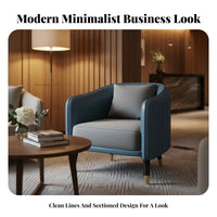 5 Pieces circular table with 4 Upholstered Chairs Comfortable Seating Reception Furniture plushLike Upholstery Curved Backrest