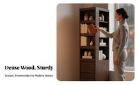 Slim silhouette Narrow Corner Shelving Unit Space-Saving Narrow Gap Shelving Unit mid-century styleperiod Modern Design Shelving Unit Freestanding for Book Lovers, Apartment Dwellers, Homeowners, Small Spaces, Next to Sofa, Living Room, Home Office