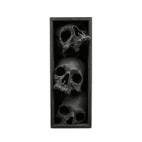 Halloween Skull Book Bookend Spooky Literary Vignette with Skulls Bone-Colored Halloween Decorative Figurine for Goths, Bookcase