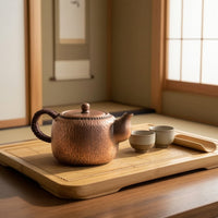 Tea Pot Pure Copper Hammered Finish Kettle with Compact Capacity and Distinctive Side Handle for Single-serving Brewing Suitable for Tea Lovers Tea Ceremony Office Home Decor