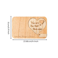 Wooden Heart Photo Frame Personalized Home Decor Rustic Design for Tabletop, Mom
