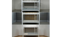 Iron Bunk Bed Space-Saving Metal Bunk Bed Furniture for Employees, Roommates, Student Apartment, Employee Housing, Shared Room