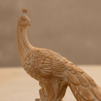 Peacock Figurine Carved Peacock Sculpture Decorative for Sideboard