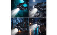 IPX8 Waterproof Diving Headlamp Hands-Hands-off Underwater Headlamp Adjustable Diving Headlight Compact for Divers, Night Fishers