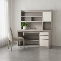 Multi-Functional Student Bookshelf Desk Space-Saving Bookshelf Writing Desk Spacious Desktop All-in-Single Study Station Modern Design for Students, Teens, Bedroom, Dorm Room
