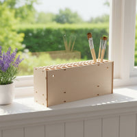 Wooden Brush Stand Detachable Wall Mount Brush Holder Freestanding Standing