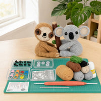 All Materials Included Sloth and Koala Crochet Kit Gift Ready Stuffed Creature DIY Craft Kit for Beginners, Crafters