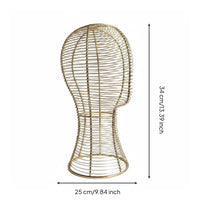 Gilded Hat Display Stand Handmade Iron Hairpiece Stand Stable Base Hairpiece Mannequin Head