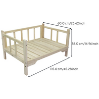 Hardwood pet bed with padded cover
