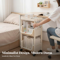 desktop-adjacent Rolling organizer with casters Rolling Book container Movable for Office Workers