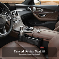 Space Storage Box Carbon Fiber Texture Console Side Pocket Organizer Multifunctional Pocket Beverage Holder Holder