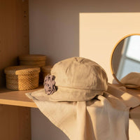 Flower Hat Spring type Linen Hat Soft Material Vintage Cabbie Headwear for Autumn Wear