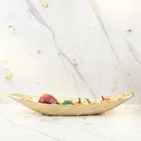 Gilded Boat Tray Elegant Display Piece Resin Decorative Tray Accessible Design