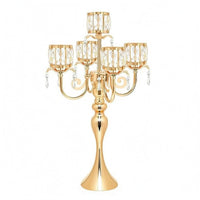 5-Head Candlestick Holder Gold-Toned Home Decor Metal