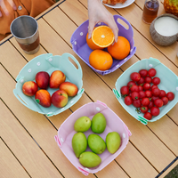 Storage Baskets for Organizing, Pantry Vegetable Storage Basket, Foldable Fruit Basket with Handles, Multi Functional Orchid Synthetic Material