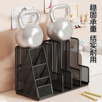 4-Tier Desktop File Organizer with Divider, Anti-Tip Bookend, Simple Reading Stand