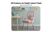 Ergonomic Design Adjustable Posture Chair Support Adjustable Rolling Study Chair Wheeled Base children's Furniture High-Rebound Cushion for Students, Kids, Home, Bedroom, Classroom