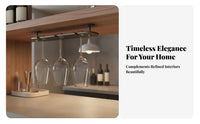 DrillDrillless Installation Under-Cabinet Stemware Rack Easy to Install Under-Cabinet Glass Hanger Space-Saving Design Glassware Holder Rust-Proof for Wine Lovers, Home Entertainers, Homeowners, Dining Room, Restaurant
