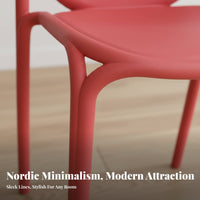 Stackable Chair Strong Load-Bearing Nordic Design Side Chair Indoor/Outdoor Use Household Seating for Students, Restaurant, Home Office