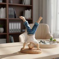 Sandplay Figure Detailed Craftsmanship Handstand Boy Figurine Resin Material Home Decoration for Therapists