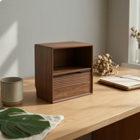 floor Storage Cabinet Double-Layer Wood Bookcase Thick Board Bookshelf for TV Area