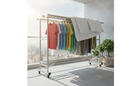 Stainless Steel Clothes Drying Rack Rustproof Laundry Drying Rack Heavy-Duty Sturdy for Families, Balcony, Backyard