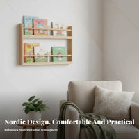 Wall-Mounted Book Display Multi-Tier Household Storage Space-Saving for Students