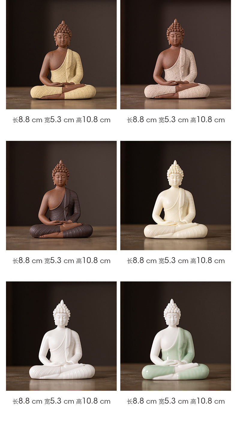 New Chinese Zen Ceramic Buddha Statue Ornament Creative Sakyamuni Home Decoration
