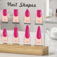 Nail Shape Display Sign Clear Nail Shape Sign Minimalist for Manicurists