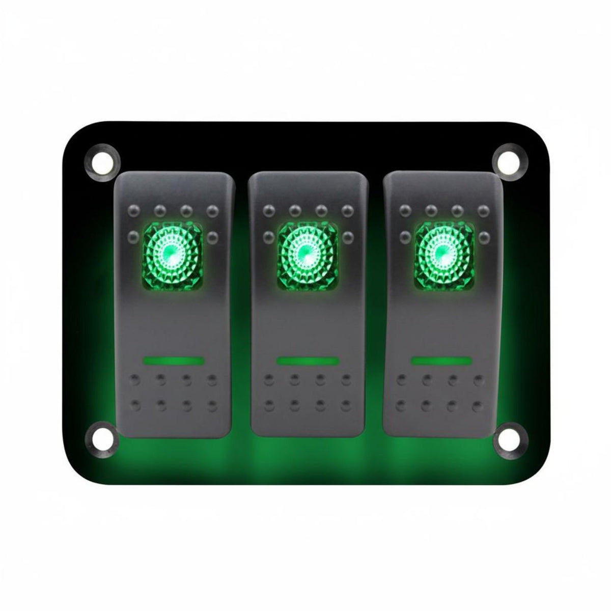12V-24V Universal 3 Gang Rocker Switch Panel Includes Label Stickers Vehicle Electronics for Dashboard