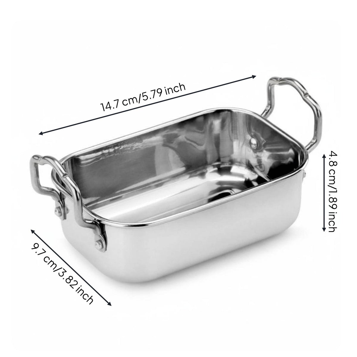 Stainless Steel Salad Bowl Stainless Steel Food Tray Easy to Clean Rectangular Serving Pan for Home Cooks, Restaurant, Party