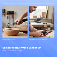 85 Pieces Bowl Sander Tool Kit Adjustable Sanding Head Wood Turning Tools Hook and Loop Discs Dual Bearing Design for Carpenters
