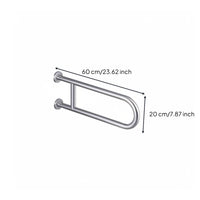 Anti-Slip Wall Mounted Toilet Armrest Foldable Design Flip up Toilet Grab Bar Rust-Proof Wall Mounted Safety Bar Space-Saving for Disabled Individuals