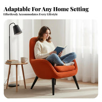 Highspine accent Chair Nordic design Upholstered Armchair Minimalist Comfortable for Living Room, Bedroom, Balcony