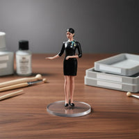 Female Aviation Attendant Figurine Hand Painted Aviation Attendant Figurine