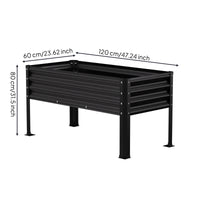 Galvanized Metal Garden Bed Corrugated Metal Raised Garden Bed Black Outdoor Growing Setup