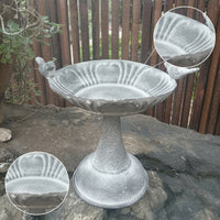 Decorative Bowl with Birds Compact Metal Pedestal Dish Outdoor for Decorators