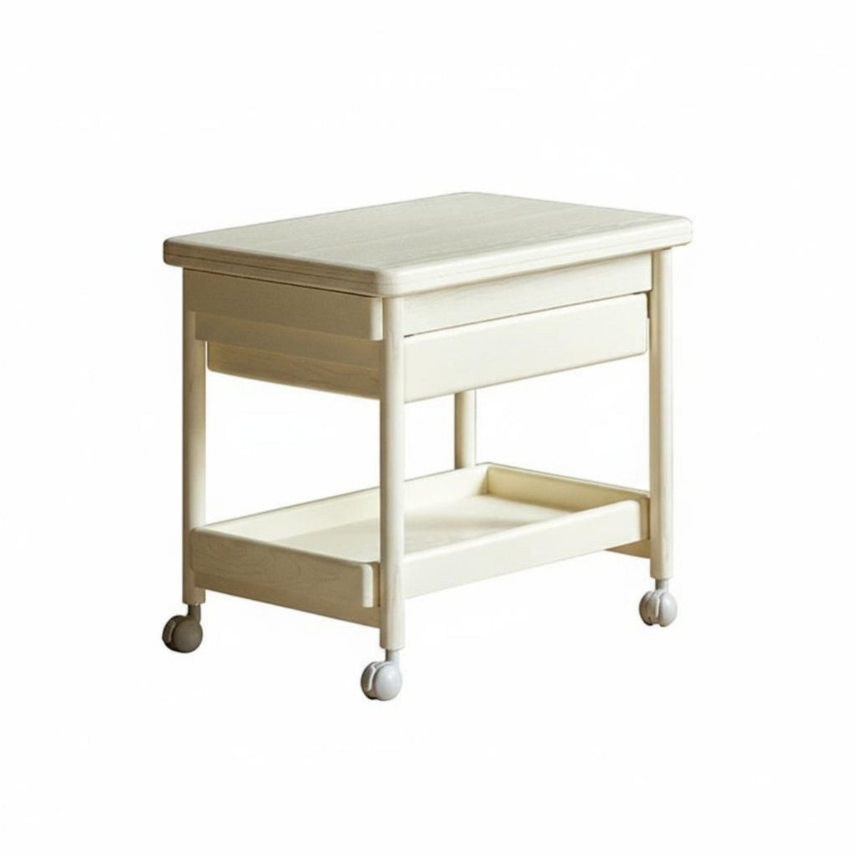 2-Tier Rolling Utility trolley With casters Side Table Space-Saving Design Easy to Clean for Adults, Bedroom, Kitchen