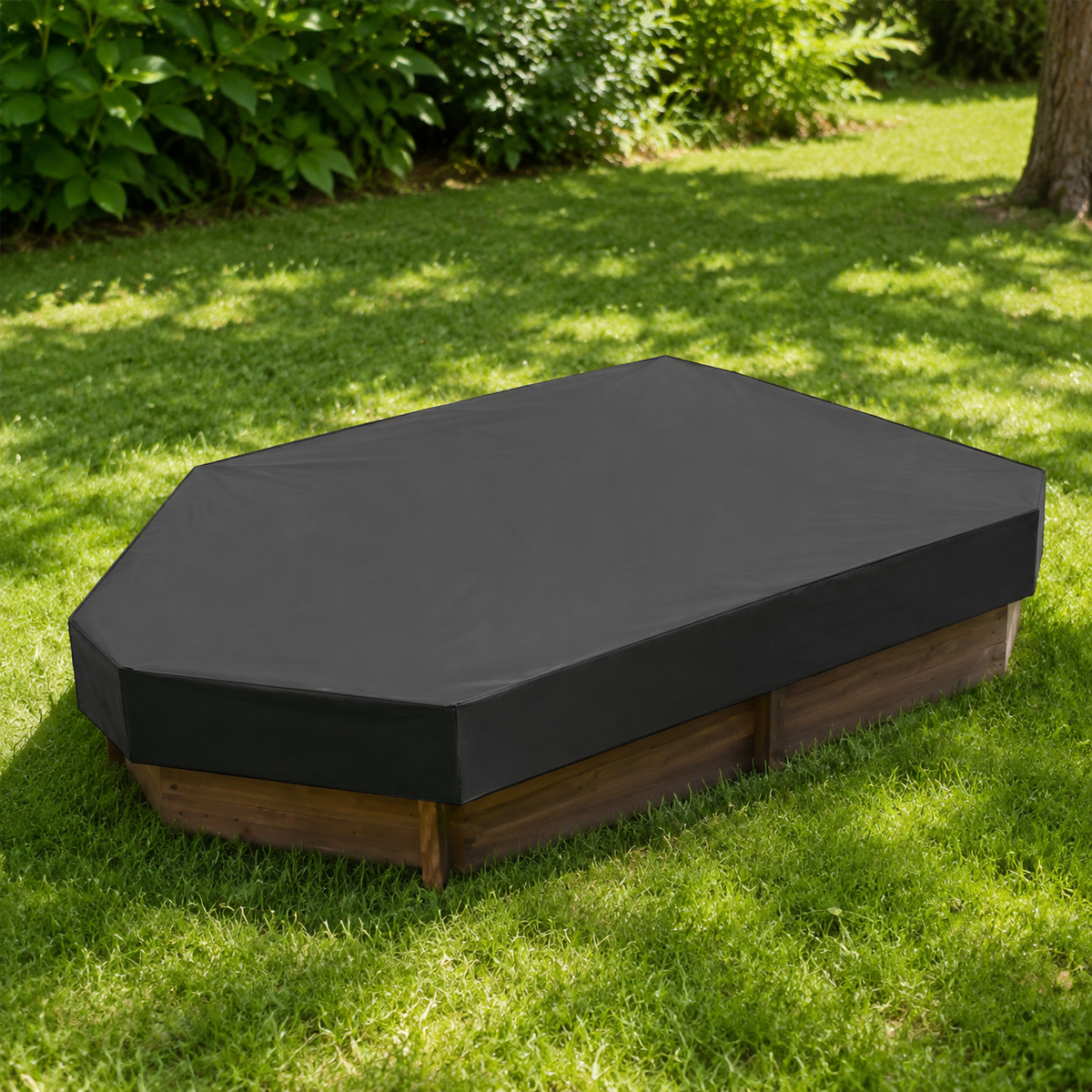 Sturdy Duty Sandbox Cover, 160x113x22cm Boat Shaped Oxford Cloth Sandbox Lid, Waterproof & Dustproof with Drawstring, Kids Sandbox Cover for Backyard