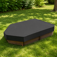 Sturdy Duty Sandbox Cover, 160x113x22cm Boat Shaped Oxford Cloth Sandbox Lid, Waterproof & Dustproof with Drawstring, Kids Sandbox Cover for Backyard