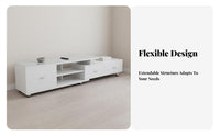 Coffee Table and TV Cabinet Set Small Apartment Friendly Retractable TV Stand and Coffee Table Easy to Clean Glass Surface Room Set for Homeowners