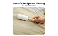 Replaceable Refill Sticky Lint Roller Easy Peel Sheets Wooden Handle Lint Roller Diagonal Tear Design for Away Ice Workers, Home