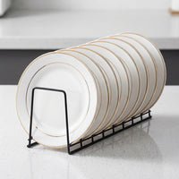 Stainless Steel Dish Rack and Draining Rack featuring Plate Holder, Single Tier Bowl Rack with Slicing Board Holder, Kitchen Space Saving Tool