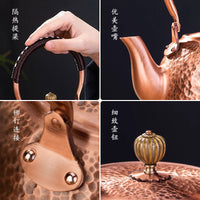 Wholesale Pure Copper Kettle with Hand-Hammered Texture for Tea Ceremony, Large Capacity